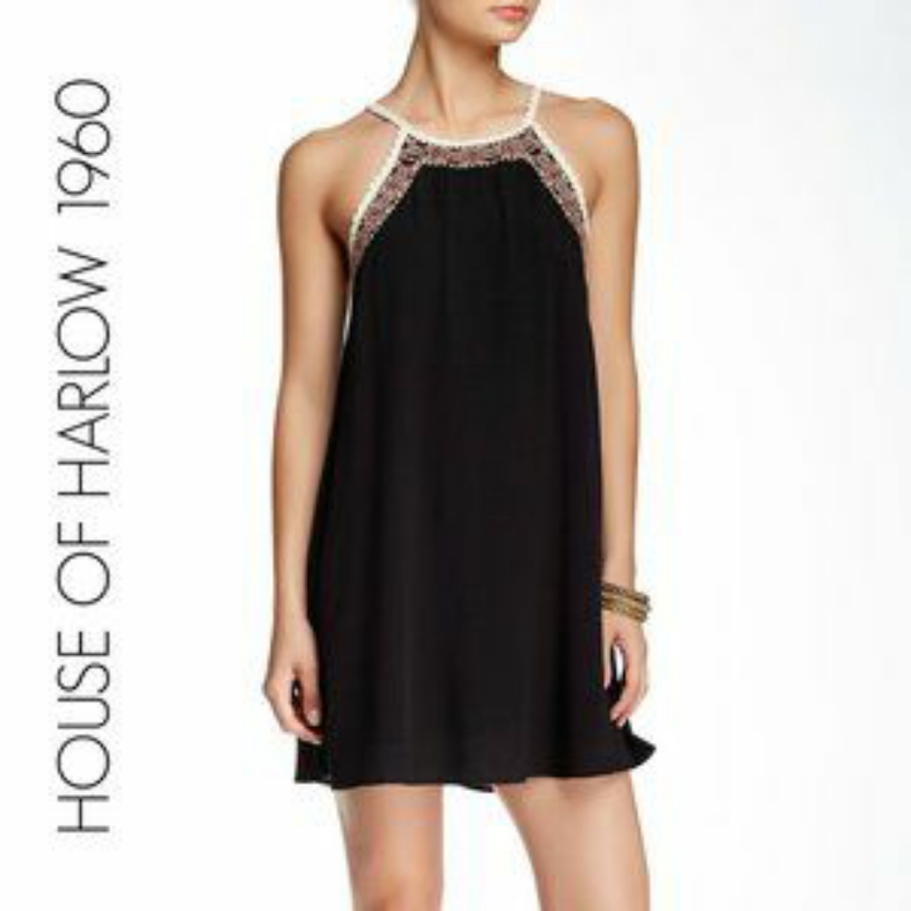 House Of Harlow 1960 Black Mini Dress Size Small